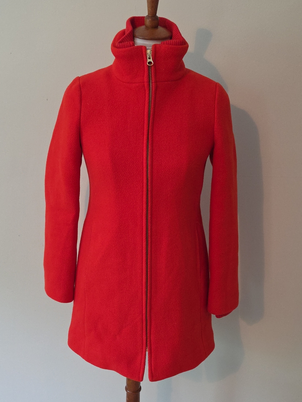 J.Crew Nello Gori Full Gold Zip 80 % Wool Jacket